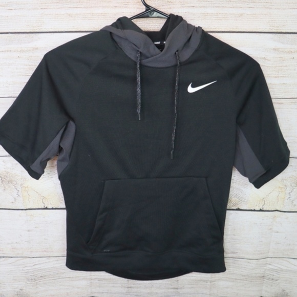 NIKE DRI FIT HOODED SHORT SLEEVE SWEATSHIRT MEDIUM - Picture 1 of 2
